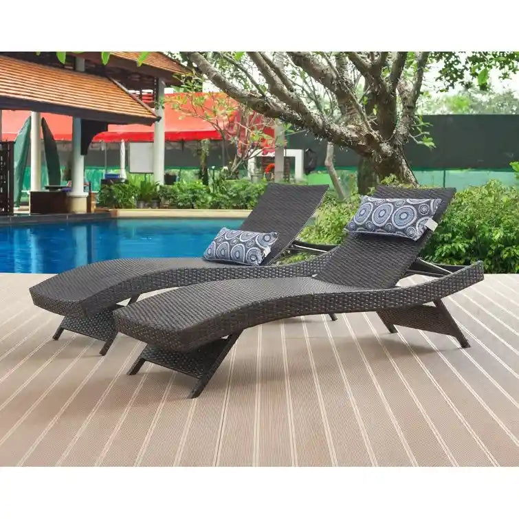 Chaise longue in vimini per tutte le stagioni - Set da 2