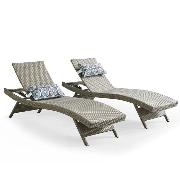 Chaise longue in vimini per tutte le stagioni - Set da 2