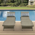 Chaise longue in vimini per tutte le stagioni - Set da 2