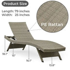Chaise longue in vimini per tutte le stagioni - Set da 2