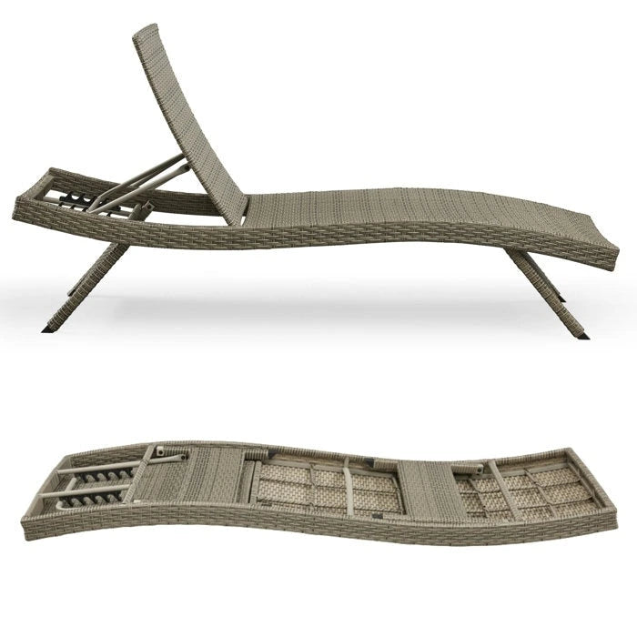 Chaise longue in vimini per tutte le stagioni - Set da 2