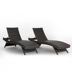 Chaise longue in vimini per tutte le stagioni - Set da 2