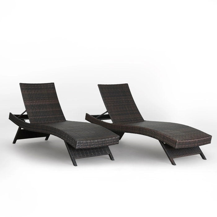 Chaise longue in vimini per tutte le stagioni - Set da 2