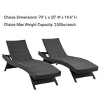 Chaise longue in vimini per tutte le stagioni - Set da 2