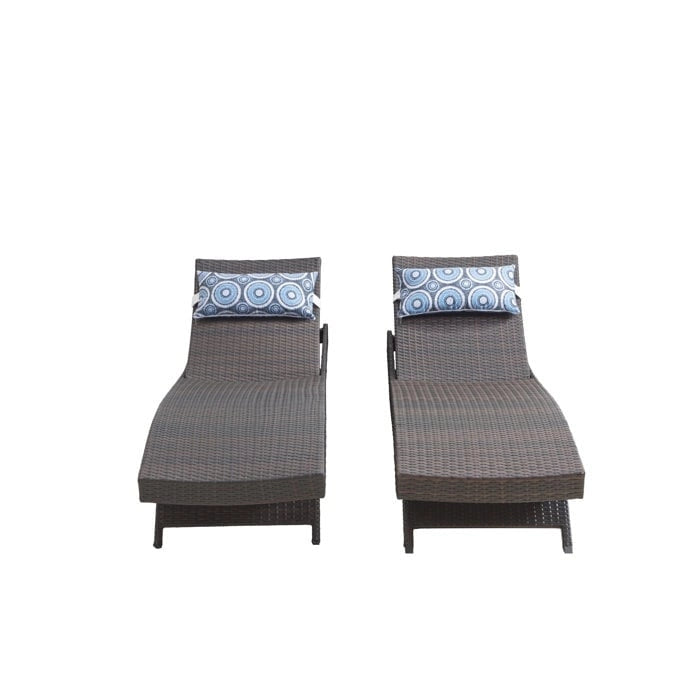 Chaise longue in vimini per tutte le stagioni - Set da 2