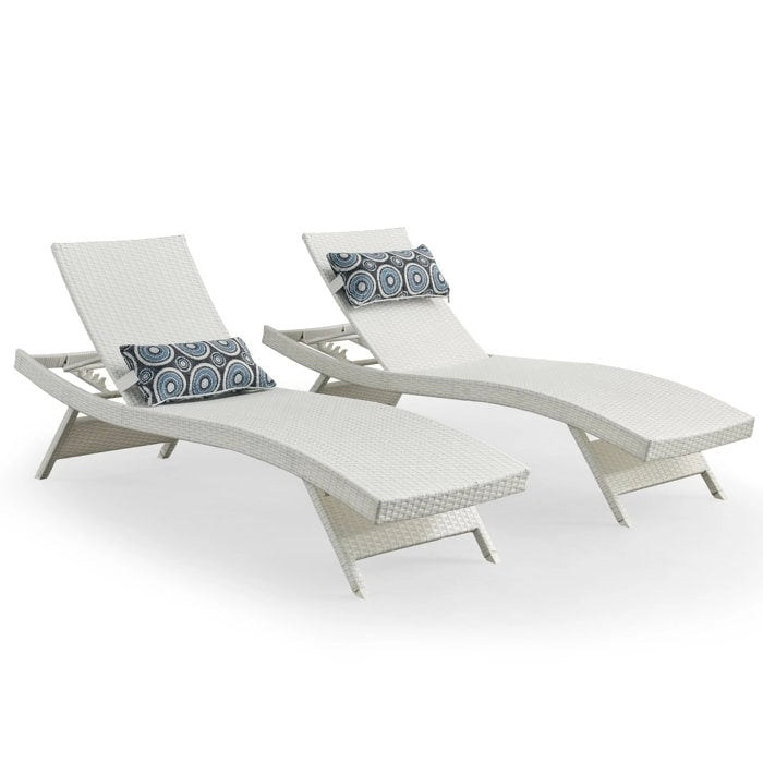 Chaise longue in vimini per tutte le stagioni - Set da 2