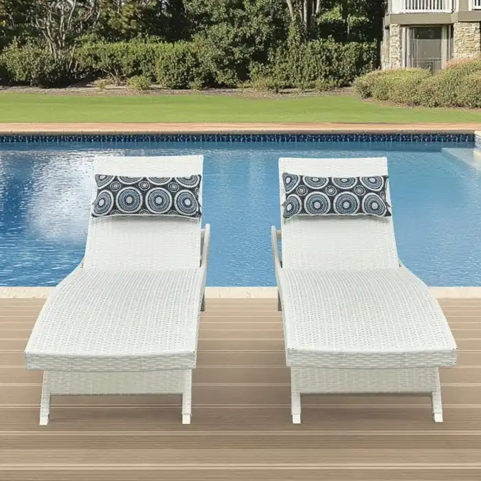 Chaise longue in vimini per tutte le stagioni - Set da 2