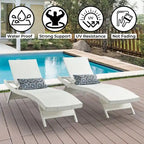 Chaise longue in vimini per tutte le stagioni - Set da 2