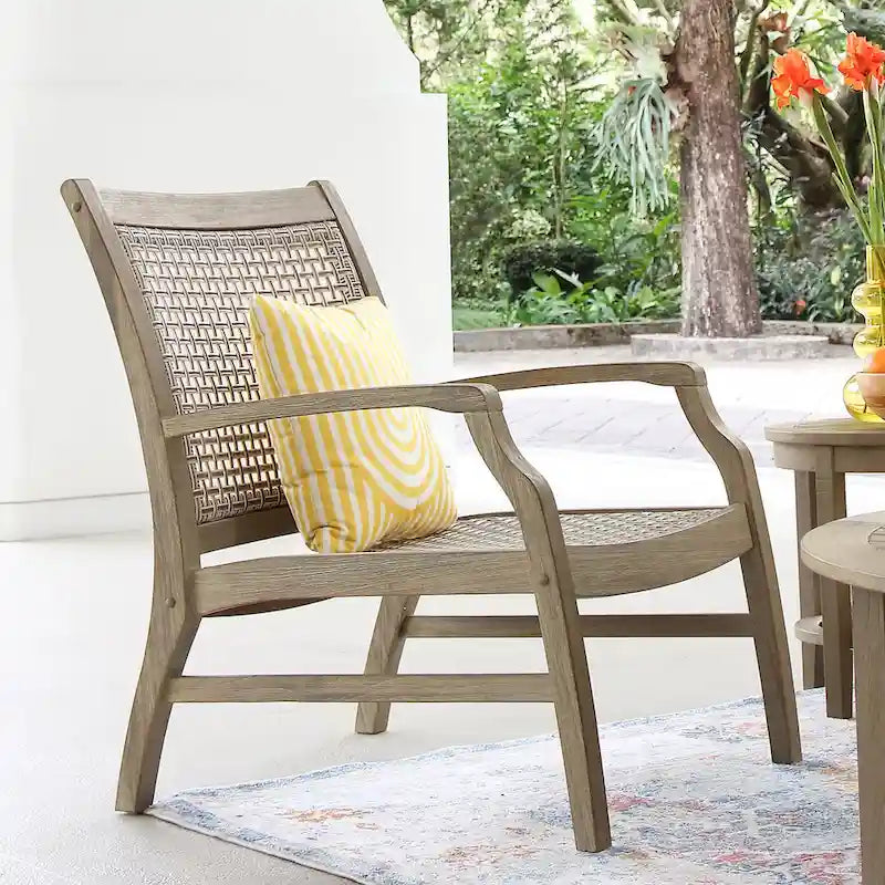 Set da conversazione per esterni a 5 pezzi Cambridge Casual Zuma in teak e vimini