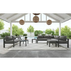 Homestyles Grayton Outdoor Aluminum Sofa with Lounge Chairs and Coffee Table - 81 x 26 x 29