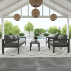 Divano da esterno in alluminio Homestyles Grayton con sedie a sdraio e tavolino da caffè - 81 x 26 x 29