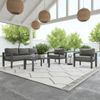 Divano da esterno in alluminio Homestyles Grayton con sedie a sdraio e tavolino da caffè - 81 x 26 x 29