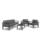 Divano da esterno in alluminio Homestyles Grayton con sedie a sdraio e tavolino da caffè - 81 x 26 x 29