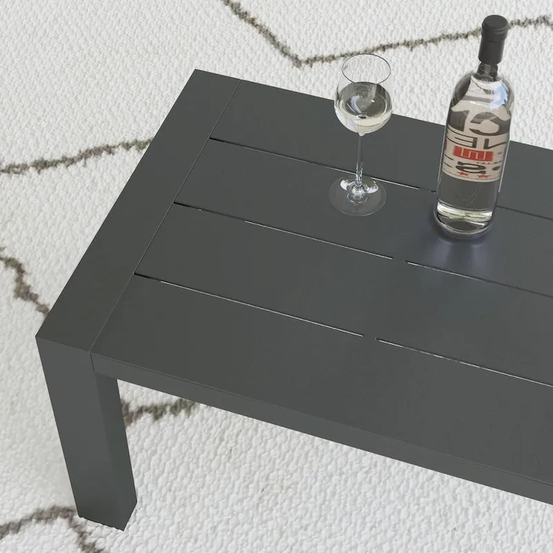 Divano da esterno in alluminio Homestyles Grayton con sedie a sdraio e tavolino da caffè - 81 x 26 x 29