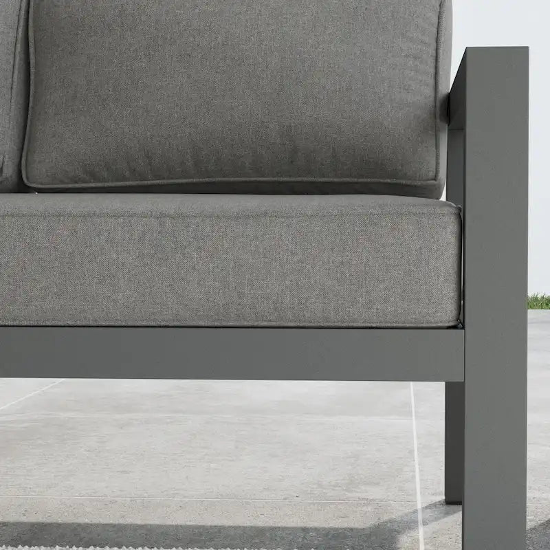 Divano da esterno in alluminio Homestyles Grayton con sedie a sdraio e tavolino da caffè - 81 x 26 x 29