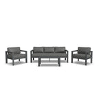 Divano da esterno in alluminio Homestyles Grayton con sedie a sdraio e tavolino da caffè - 81 x 26 x 29