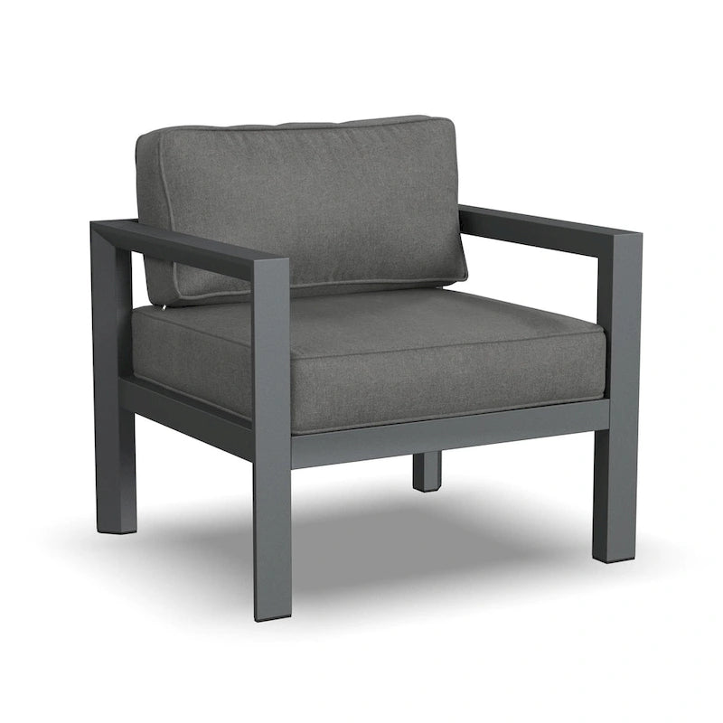 Divano da esterno in alluminio Homestyles Grayton con sedie a sdraio e tavolino da caffè - 81 x 26 x 29