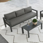Divano da esterno in alluminio Homestyles Grayton con sedie a sdraio e tavolino da caffè - 81 x 26 x 29