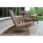 Poltrona Lounge Eilana Grey in Vimini ed Eucalipto con Poggiapiedi Integrato