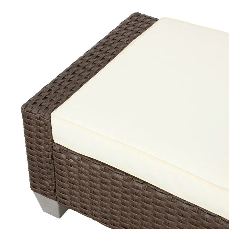 Pouf in vimini per esterni Patio Festival con cuscino
