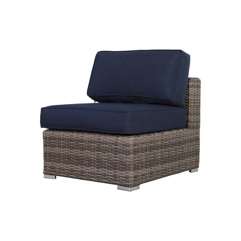 Set Divano LSI Outdoor 10 Pezzi Blu Marino Sunbrella con Cuscini