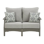 Signature Design by Ashley Visola Outdoor Poly All Weather Loveseat with Cushion