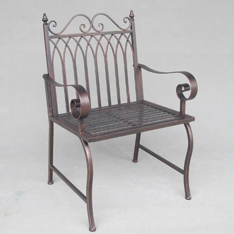 Sedia da giardino in ferro Valley Forge in bronzo anticato - 24,5x22x36,5