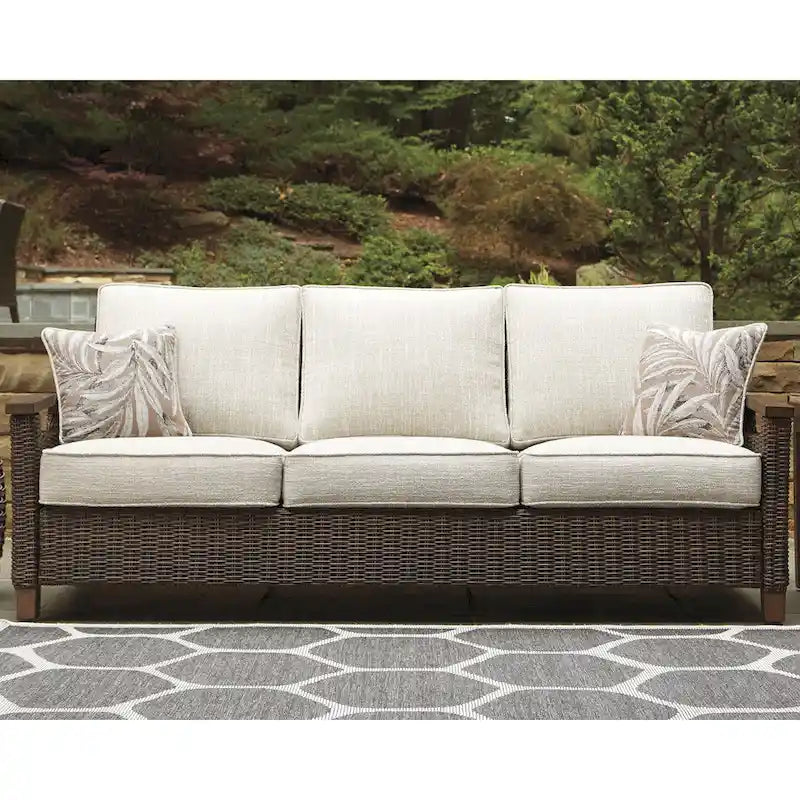 Signature Design by Ashley Paradise Trail Ensemble de sièges d'extérieur 3 pièces marron moyen/beige - 84.38 L x 34 P x 37 H