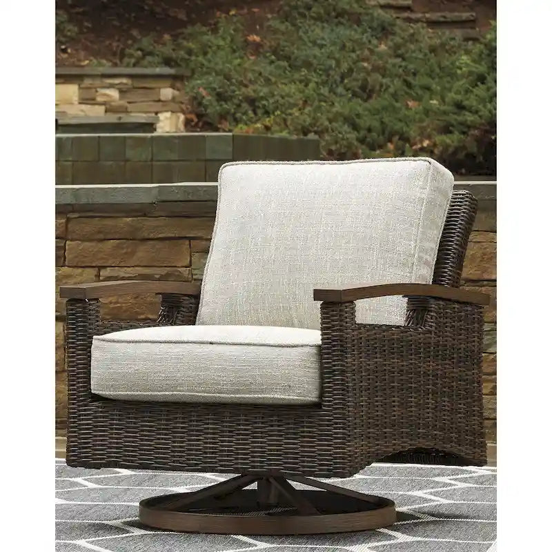 Signature Design by Ashley Paradise Trail Ensemble de sièges d'extérieur 3 pièces marron moyen/beige - 84.38 L x 34 P x 37 H