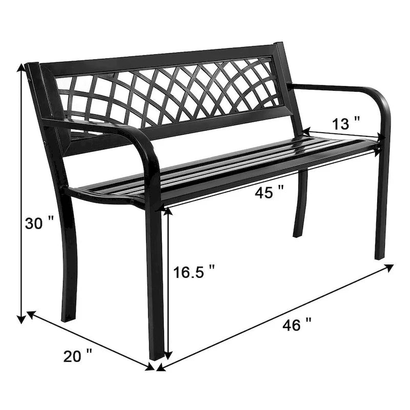 Panca da giardino con struttura in ghisa per esterni e patio