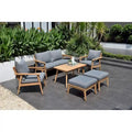 Set conversazione da esterno Nordic 6 pezzi in legno massello di teak - 6 pezzi