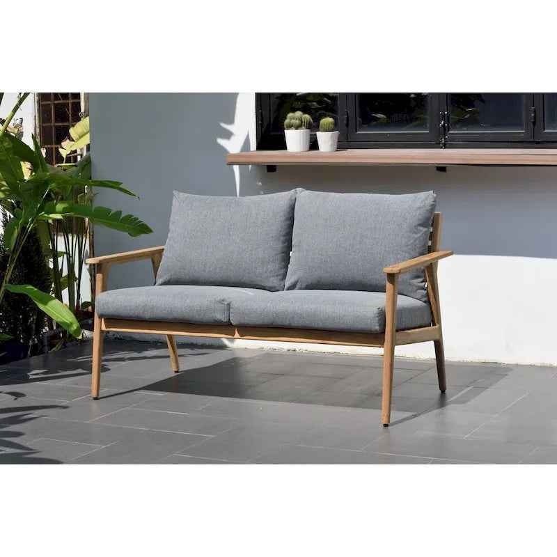 Set conversazione da esterno Nordic 6 pezzi in legno massello di teak - 6 pezzi