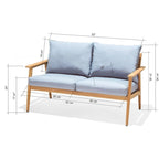 Set conversazione da esterno Nordic 6 pezzi in legno massello di teak - 6 pezzi
