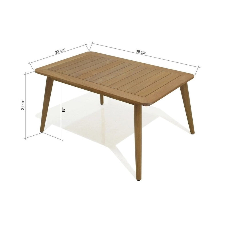Set conversazione da esterno Nordic 6 pezzi in legno massello di teak - 6 pezzi
