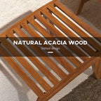 Outsunny Set da 4 Sedie da Giardino con Cuscini, Sedie da Esterno in Legno di Acacia con Poggiapiedi, Seduta a Doghe