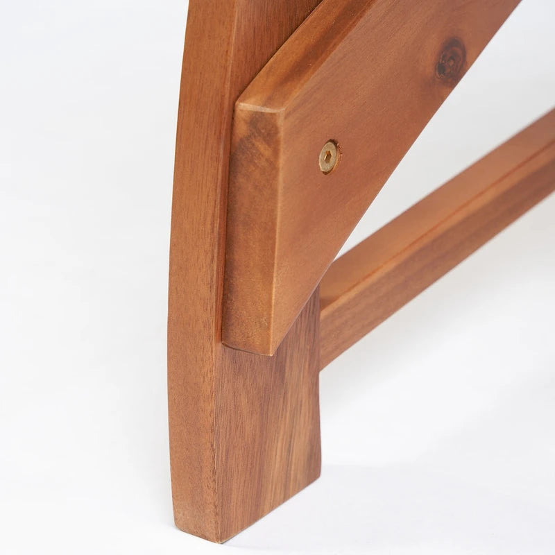 Outsunny Set da 4 Sedie da Giardino con Cuscini, Sedie da Esterno in Legno di Acacia con Poggiapiedi, Seduta a Doghe