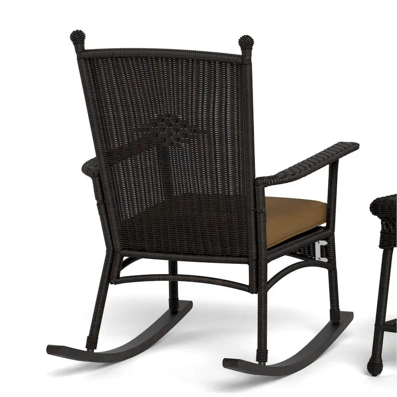 Sedia a dondolo Portside Classic scura con cuscino