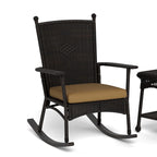 Sedia a dondolo Portside Classic scura con cuscino
