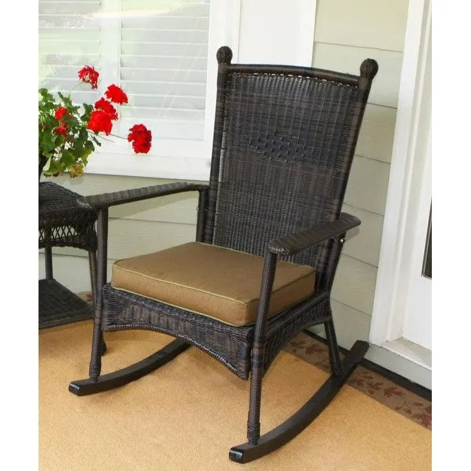 Sedia a dondolo Portside Classic scura con cuscino