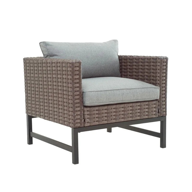Chaise d'extérieur d'angle Patio Festival avec accoudoirs et coussins