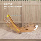 Sedia a dondolo da esterno Outsunny con sedile a doghe e schienale alto, sedia a dondolo in legno a forma di S, sedia a dondolo da patio, giardino