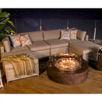 Divano da esterno COSIEST a 8 pezzi con tavolo a fossa per il fuoco, bombola all'esterno