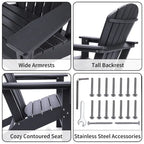 Sedia Adirondack in plastica riciclata Polydun