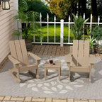 Polytrends Shoreside Modern Eco-Friendly All Weather Poly Adirondack Rocking Chairs with Side Table (3-Piece Set)