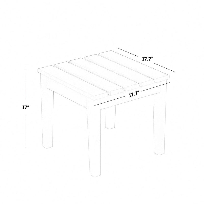 Polytrends Shoreside - Set da 3 pezzi: Sedie a Dondolo Adirondack in Polietilene per Esterni, Resistenti alle Intemperie ed Ecologiche, con Tavolino Laterale