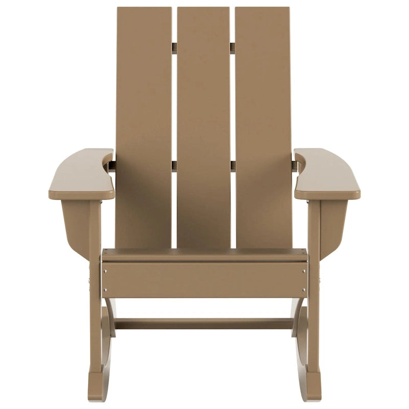 Polytrends Shoreside - Set da 3 pezzi: Sedie a Dondolo Adirondack in Polietilene per Esterni, Resistenti alle Intemperie ed Ecologiche, con Tavolino Laterale