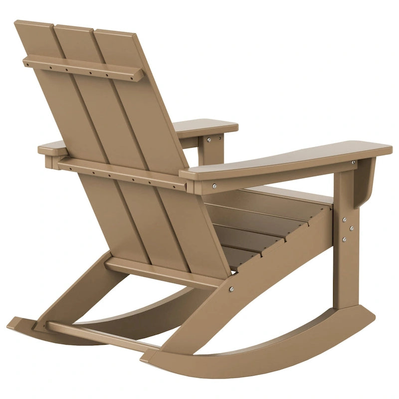 Polytrends Shoreside - Set da 3 pezzi: Sedie a Dondolo Adirondack in Polietilene per Esterni, Resistenti alle Intemperie ed Ecologiche, con Tavolino Laterale
