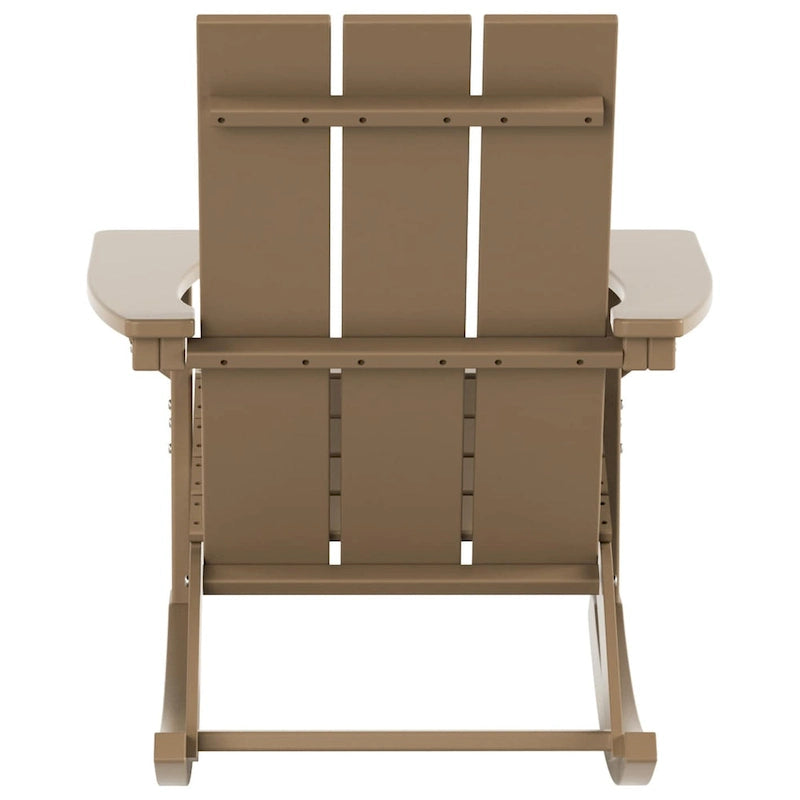 Polytrends Shoreside - Set da 3 pezzi: Sedie a Dondolo Adirondack in Polietilene per Esterni, Resistenti alle Intemperie ed Ecologiche, con Tavolino Laterale