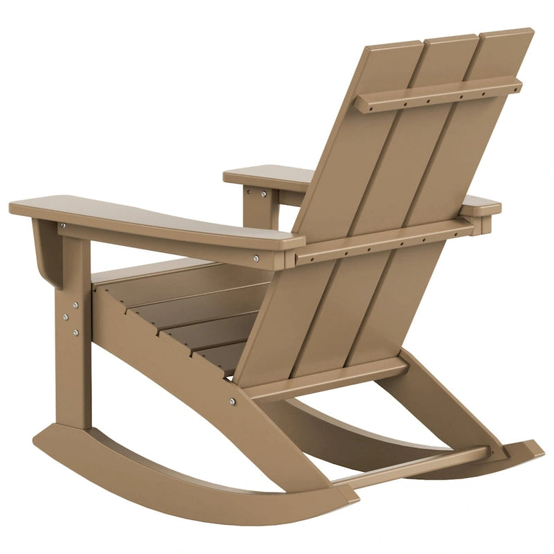 Polytrends Shoreside - Set da 3 pezzi: Sedie a Dondolo Adirondack in Polietilene per Esterni, Resistenti alle Intemperie ed Ecologiche, con Tavolino Laterale