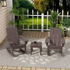 Polytrends Shoreside - Set da 3 pezzi: Sedie a Dondolo Adirondack in Polietilene per Esterni, Resistenti alle Intemperie ed Ecologiche, con Tavolino Laterale